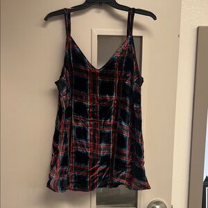 Torrid Red and Black Velvet Plaid Cami